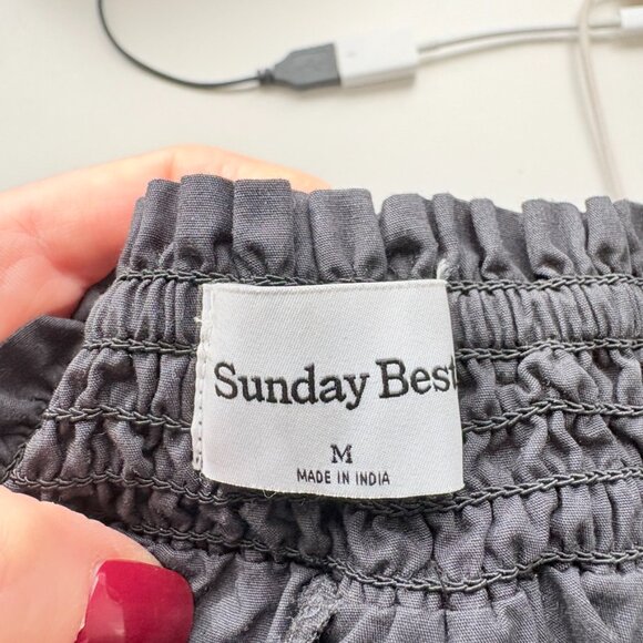 Aritzia Sunday Best Bonbon Poplin Tiered Mini Skirt Black Size Medium - Picture 7 of 8